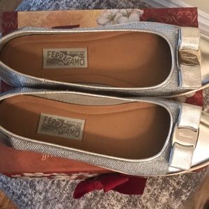 Silver ballerina flats